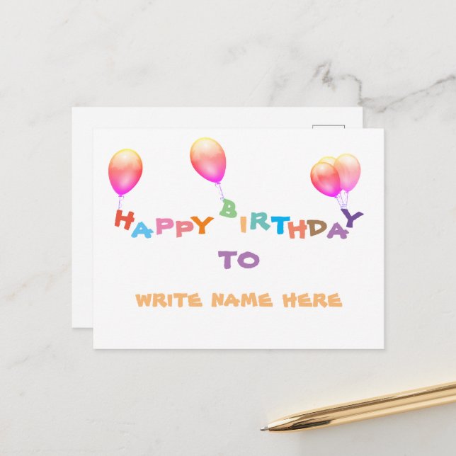 Carte d'anniversaire pour votre proche (Devant/Arrière en situation)