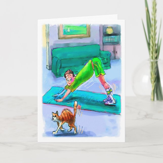 Carte d'anniversaire pour Yoga Lover - Chien à la  (Devant)