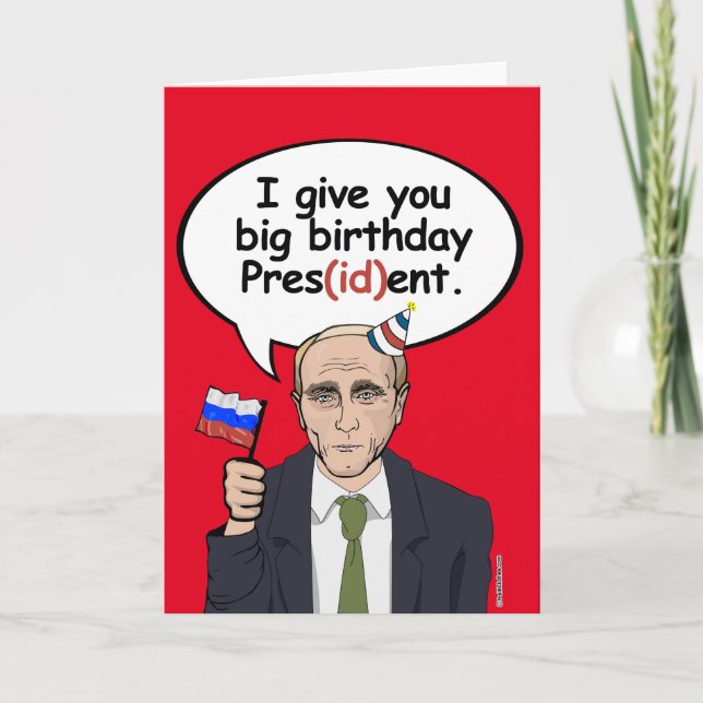 Carte d'anniversaire Poutine - Je vous donne anniv (Devant)
