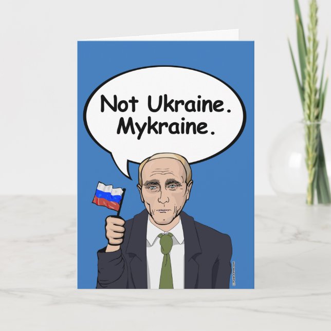 Carte d'anniversaire Poutine - Pas Ukraine Mykrain (Devant)