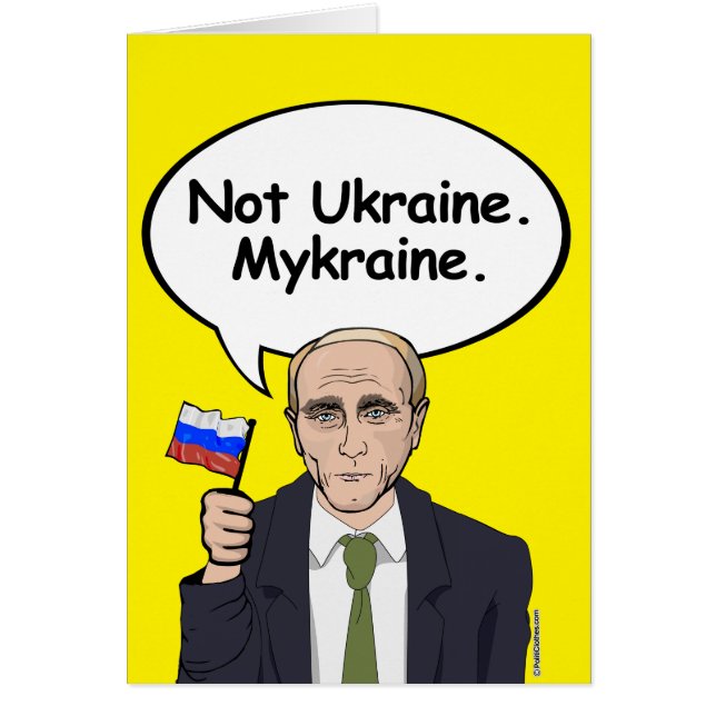 Carte d'anniversaire Poutine - Pas Ukraine Mykrain (Devant)