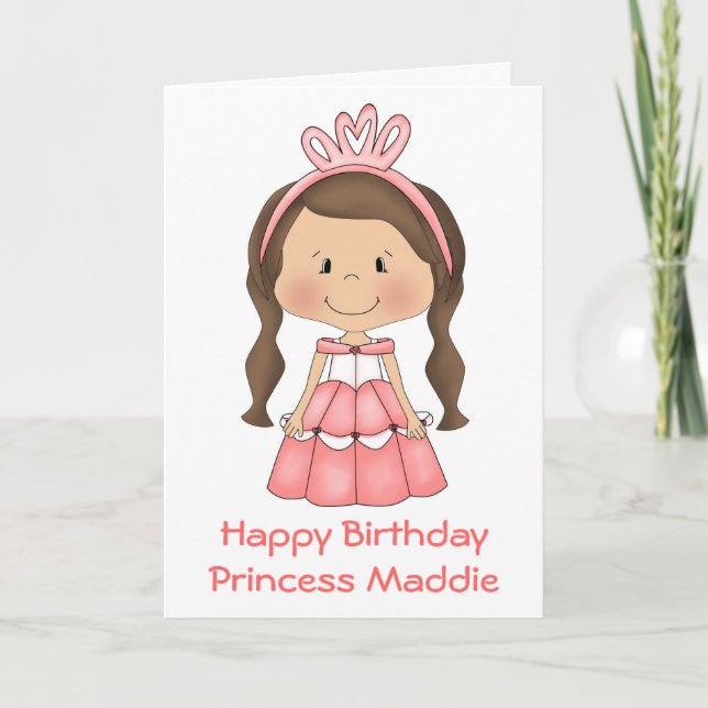Carte d'anniversaire Princesse personnalisée (Devant)