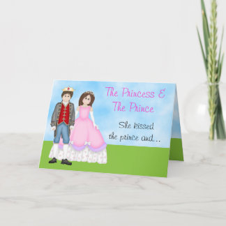 Carte d'anniversaire Princesse, Prince et Unicorne