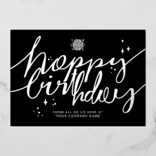 Carte d'anniversaire professionnelle écriture manu