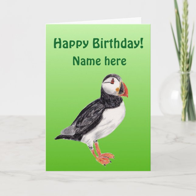 Carte d'anniversaire Puffin (Devant)