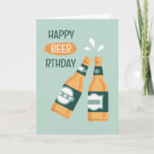 Carte d'anniversaire punny bouteilles de bière Joy