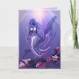 Carte d'anniversaire Purple Ocean Mermaid