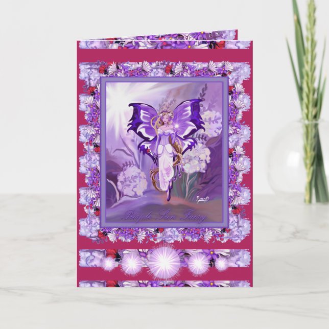 Carte d'anniversaire Purple Sun Fairy (Devant)