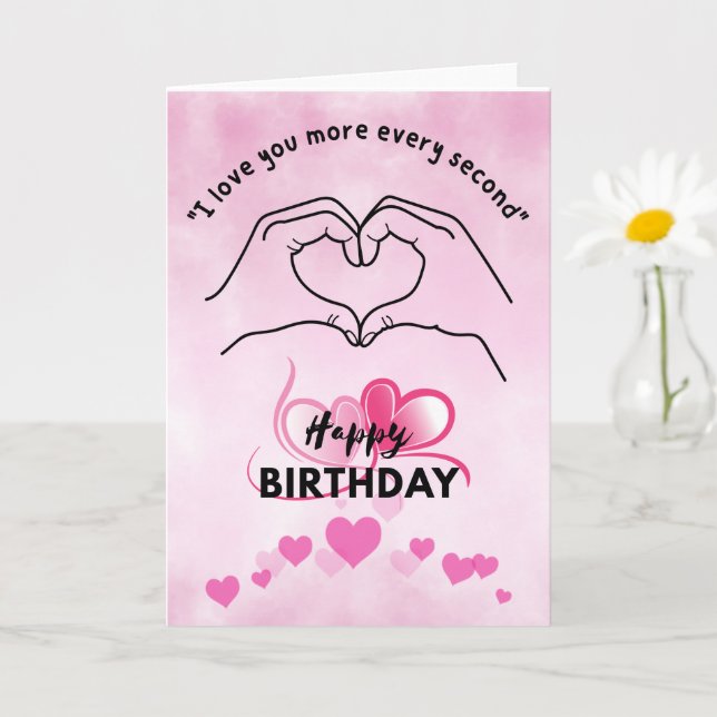 Carte d'anniversaire qui parle dans les coeurs (Petite plante)