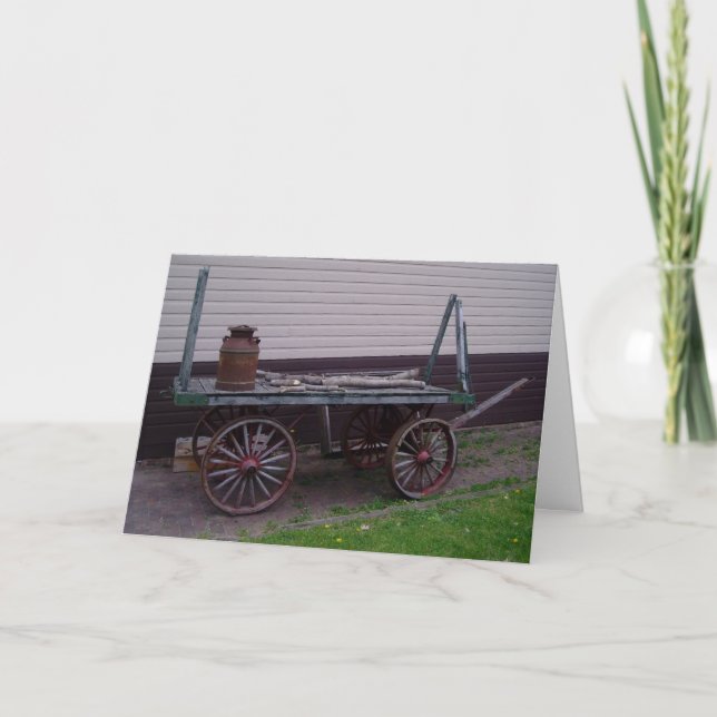Carte d'anniversaire "Railroad Depot Wagon Cart" (Devant)