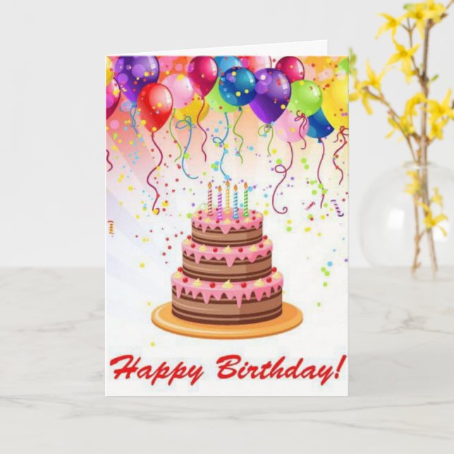 Carte d'anniversaire Rainbow Color Fireworks (Fleur jaune)