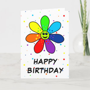 Carte d'anniversaire Rainbow Flower