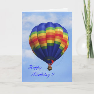 Carte d'anniversaire Rainbow Hot Air Balloding
