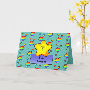 Carte d'anniversaire Rainbow Star