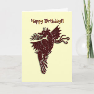 Carte d'anniversaire Rampant Chocolat Dragon