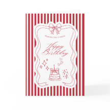 Carte d'anniversaire rayée chic