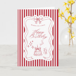 Carte d'anniversaire rayée chic