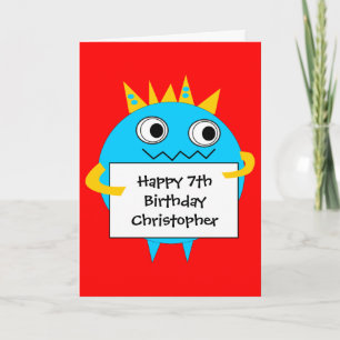 Carte d'anniversaire Red Blue Funny Monster