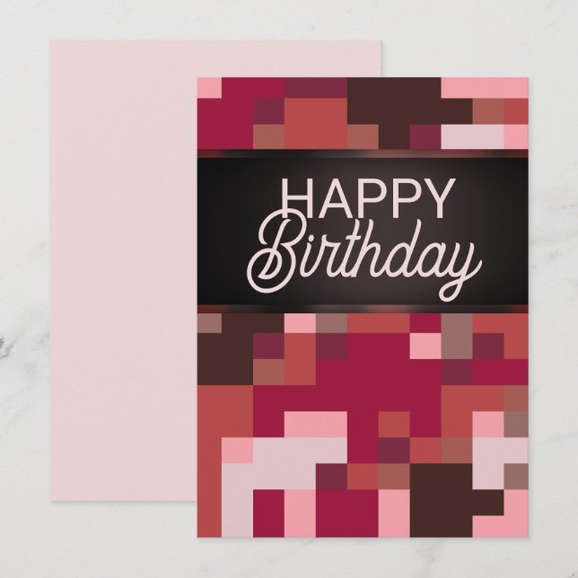 Carte d'anniversaire Red Digital Joyeux (Devant / Derrière)