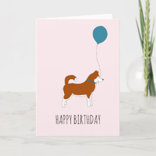 Carte d'anniversaire Red Siberian Husky
