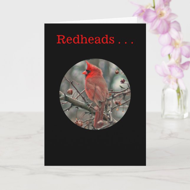 Carte d'anniversaire "REDHEADS ARE UNIQUE AND SPEC (Orchidée)