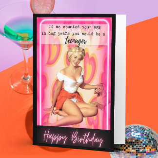 Carte d'anniversaire rétro drôle Meilleure amie - 