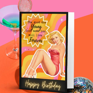 Carte d'anniversaire rétro drôle Meilleure amie-Sa