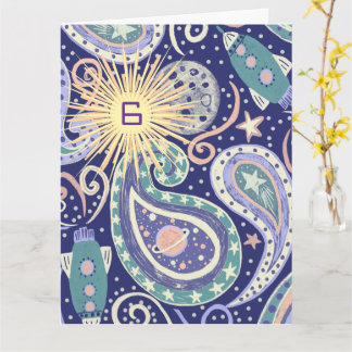 Carte d'anniversaire Rétro Espace Galaxie