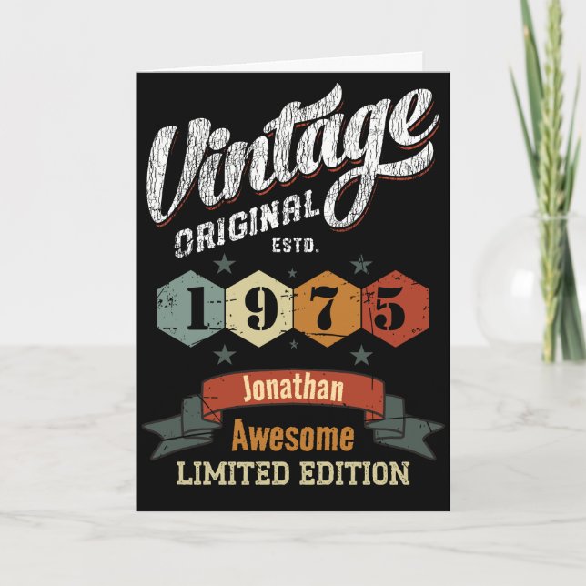 Carte d'anniversaire Retro Limited Edition Pour Lu (Devant)