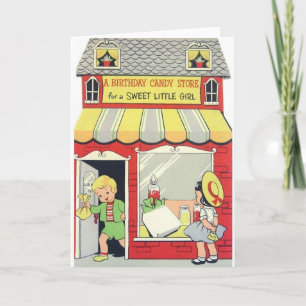 Carte d'anniversaire rétro pour douce petite fille