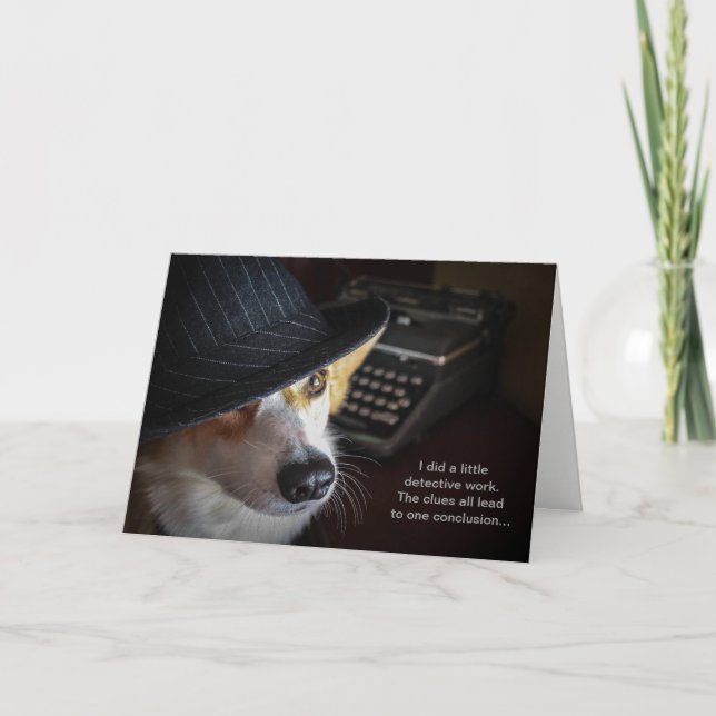 Carte d'anniversaire révélatrice de corgi (Devant)