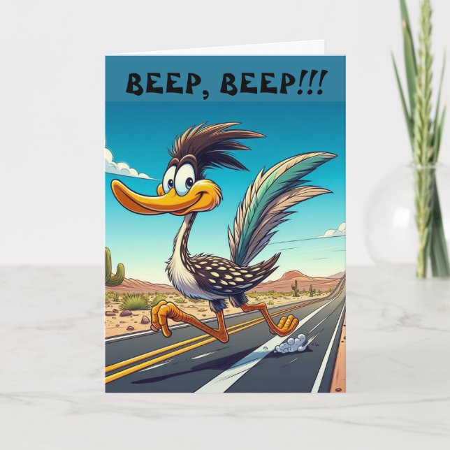 CARTE D'ANNIVERSAIRE ROAD RUNNER (Devant)