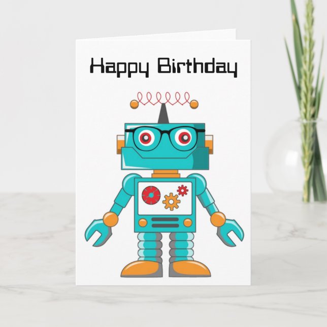 Carte d'anniversaire - Robo intelligent (Devant)