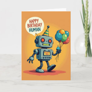 Carte d'anniversaire Robot Sucré