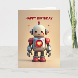 Carte d'anniversaire robotique douce