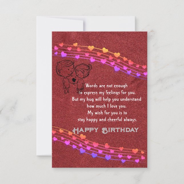 Carte d'anniversaire romantique (Devant)