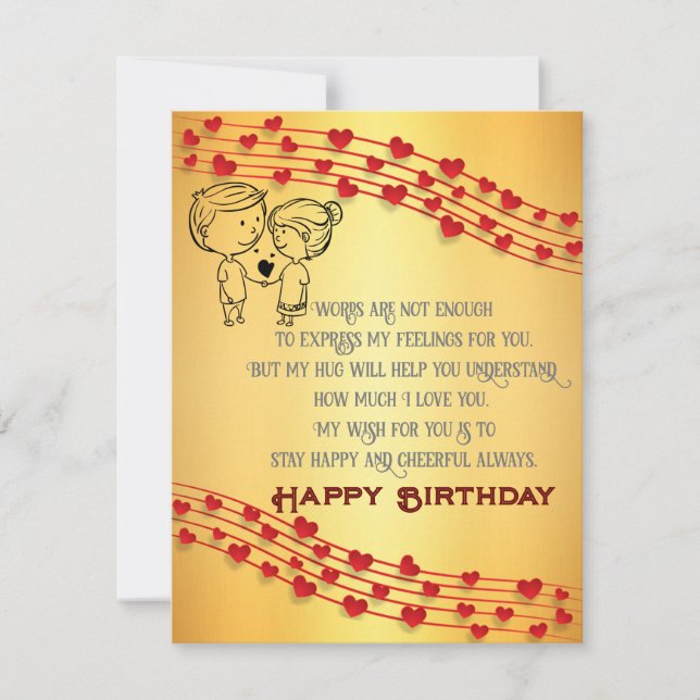 Carte d'anniversaire romantique (Devant)