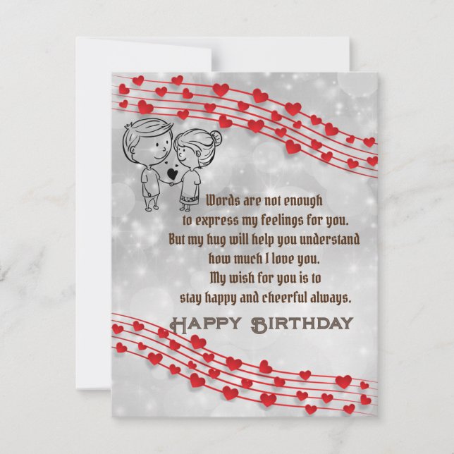 Carte d'anniversaire romantique (Devant)
