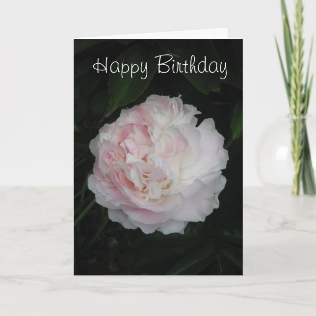 Carte d'anniversaire rose de pivoine (Devant)