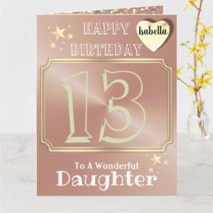 Carte d'anniversaire Rose d'or personnalisée