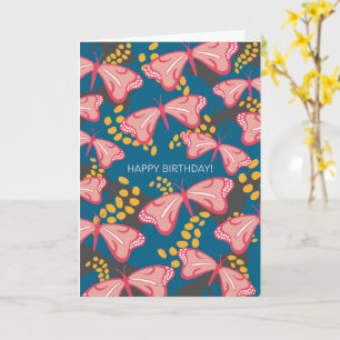 Carte d'anniversaire rose et bleu