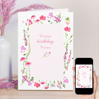 Carte d'Anniversaire Rose Fleur sauvage
