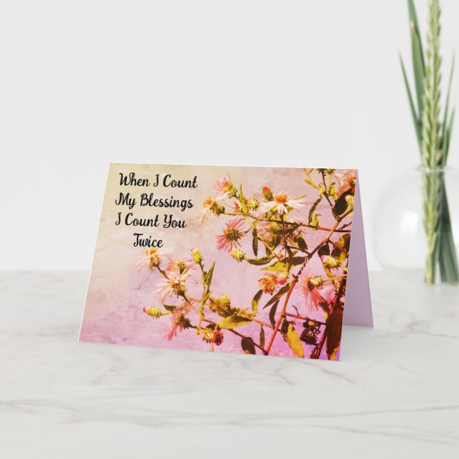 Carte d'anniversaire rose floral pour maman - Pers (Devant)