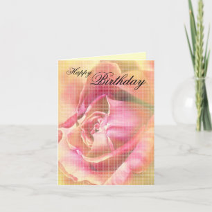 Carte d'anniversaire rose jaune rose