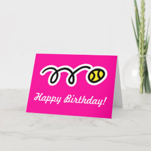 Carte d'anniversaire rose pour les joueuses de ten