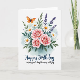 Carte d'anniversaire Rose Rougeoyante