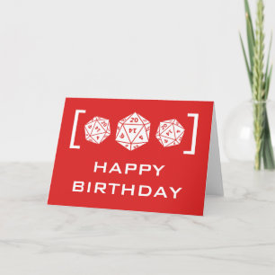 Carte d'anniversaire rouge de Gamer des matrices