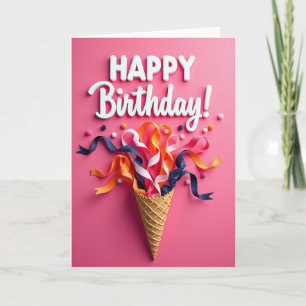 Carte d'anniversaire Ruban Joie
