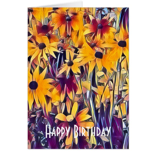 CARTE D'ANNIVERSAIRE RUDBECKIAS (Devant)