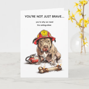 Carte d'anniversaire rude de pompier avec blague d